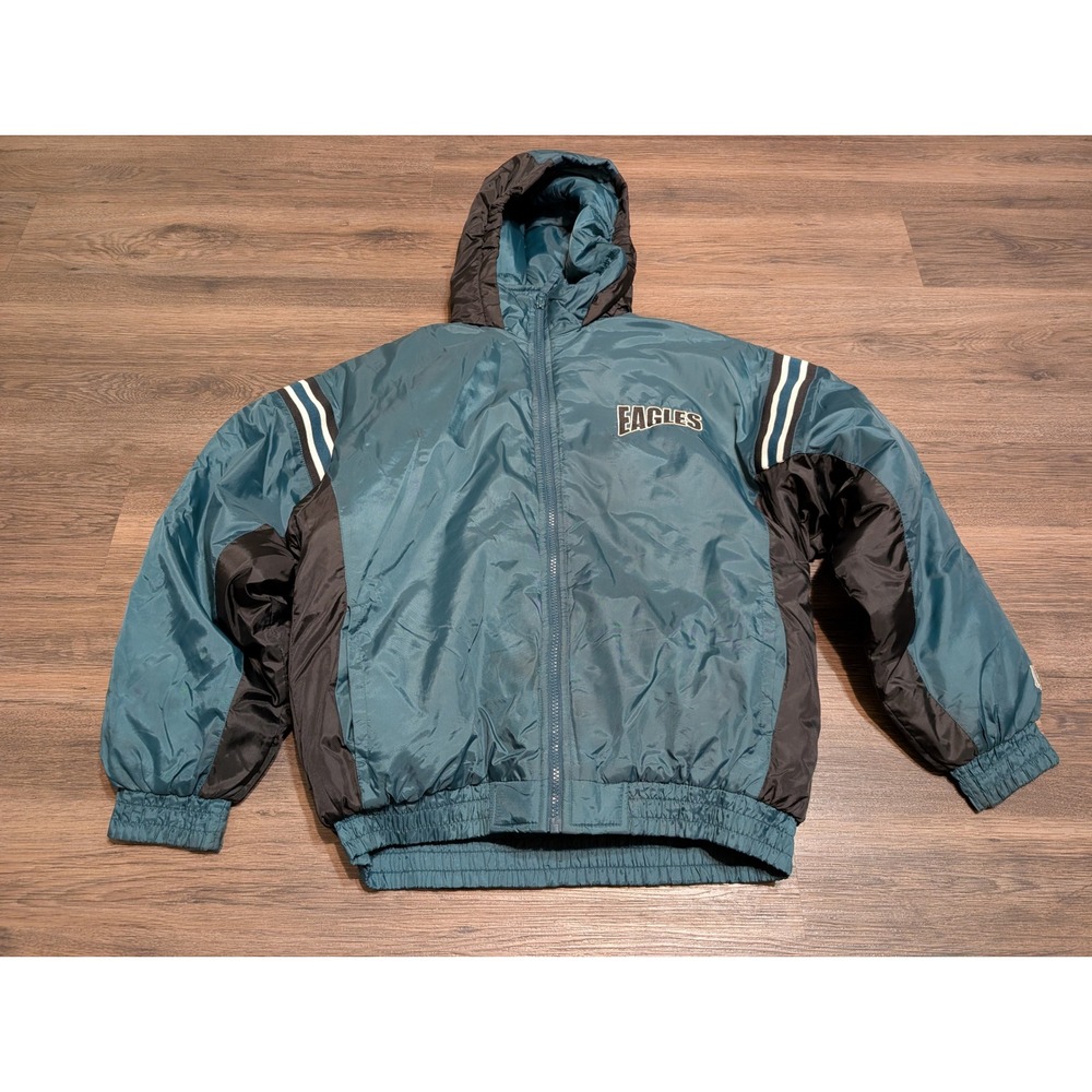 NFL Philadelphia Eagles Puffer Jacket Boys Large 16-18‎ Midnight Green READ
